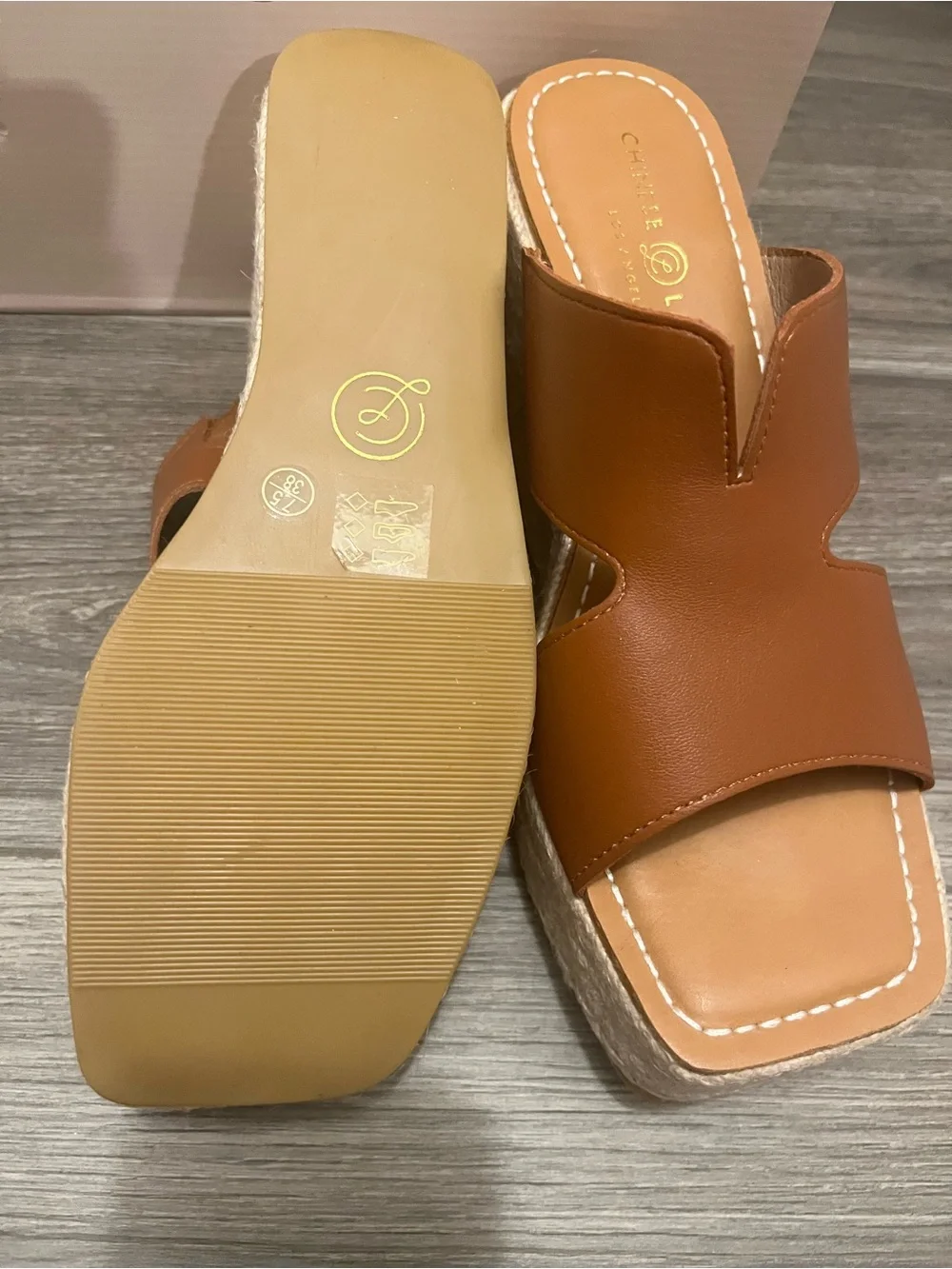 Chinese Laundry Next Door wedge sandal  Espadrille  Sli- Brown